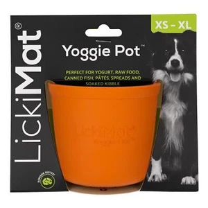 LICKIMAT Yoggie Pot Slow Feeder Dog Bowl - Orange - Picture 1 of 8