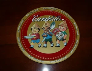VINTAGE 1995 CAMPBELLS SUPPE 13 ZOLL SERVIERTABLETT RUNDE PLATTE - Bild 1 von 2