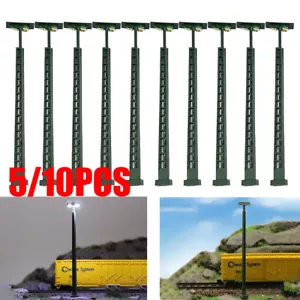 5/10PCS Scale 1:87 Model Lights HO Gauge LED Railway Train Lamp Post Street US* - Picture 1 of 13