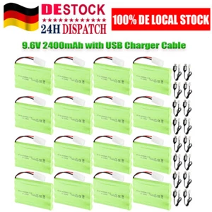 9,6 V RC Akku 2400mAh Tamiya Stecker USB Ladekabel für RC Auto RC Truck RC Boot - Bild 1 von 73