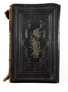 1899 Antique German Prison Prayer Hymn Leather Book from Sr of St Francis Joliet - Picture 1 of 14