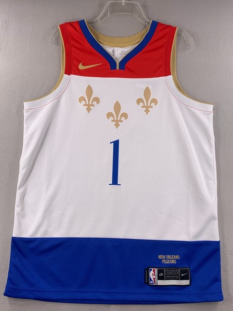 Nike Youth 2021-22 City Edition New Orleans Pelicans Zion Williamson #1 Swingman Jersey - White - S - S (Small)