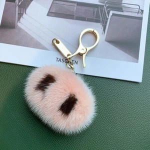 Real Mink Fur Pig Snout Keyring Bag Charm Phone Bag Charm Accessories Pendant - Picture 1 of 3