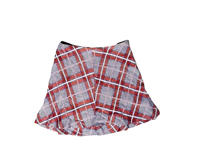 Rare & Gorgeous Vintage Knit Mini Skirt 60s / 70s Glen Plaid Short Union Made - Photo 1/4