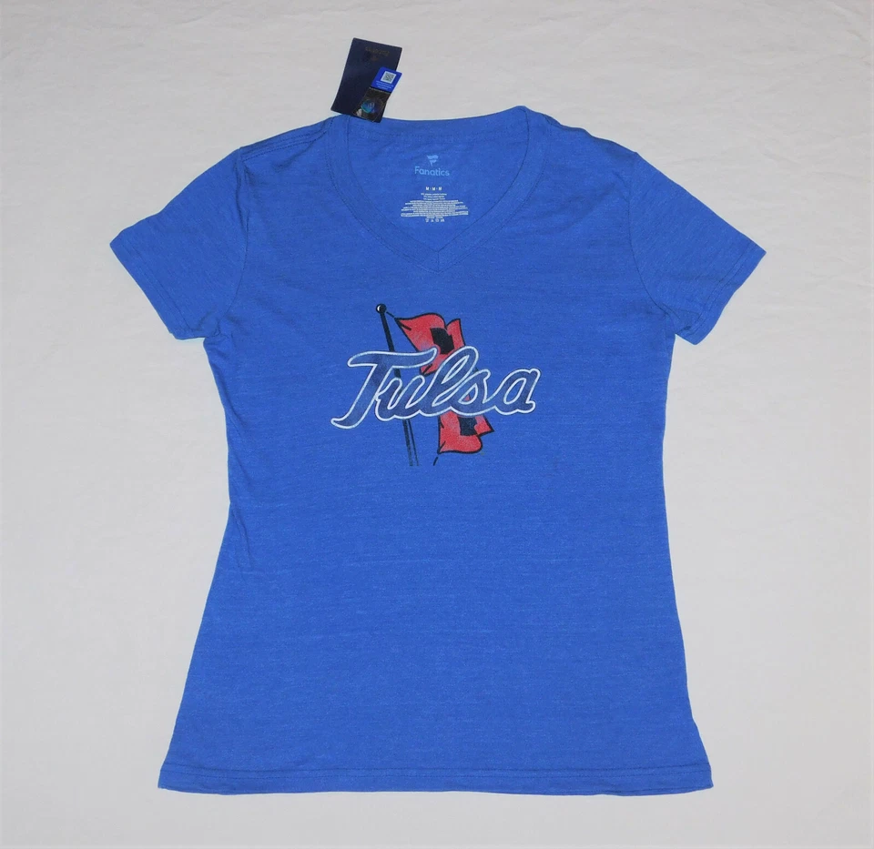 Tulsa Golden Hurricane Fanatics NCAA Womens Tri-Blend V-Neck Shirt Medium NEW - Image 1 of 1
