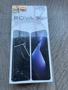 BN Boxed and Sealed Tecno POVA 5 Pro 5G Mobile phone in silver fantasy - Imagen 1 de 5