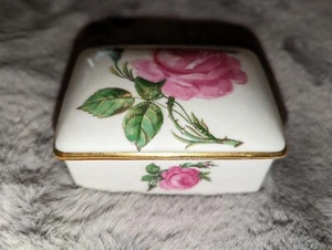 Crown Over M Germany Rose Trinket/Keepsake Box Porcelain - Picture 1 of 6