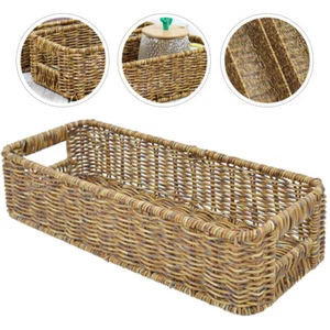 Seasoning Jar Storage Box Woven Bins Kitchen Utensil Holder Home - Picture 1 of 12
