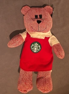 STARBUCKS BEARISTA 2016 Red Holiday Apron Girl Teddy Bear Plush Ltd Edition - Picture 1 of 6