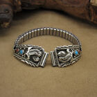 Ladies Sterling Silver, Eagle, Coral and Turquoise Watchband