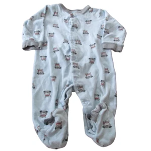 Carters Just One You Snap Up Footed Sleeper Boys Size 9M Blue Puppy Dog Pajamas - Picture 1 of 4