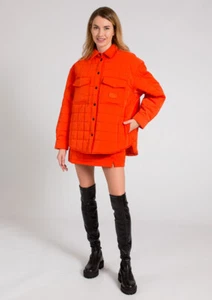 Calvin Klein Jeans Orange Quilted Women Jacket Size XS Rrp £180 - Picture 1 of 14