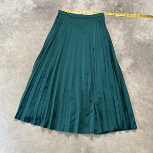 J. Crew Skirt Womens 00 Green Pleated Knee Length Midi Office Preppy Holiday - Picture 1 of 9