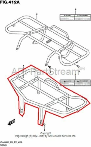 NEW OEM SUZUKI KING QUAD EIGER  400 FRONT CARRIER RACK BLACK Foto 1 de 1