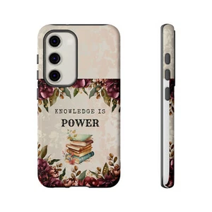 Floral Phone Case - 'Knowledge is Power' Design - Picture 1 of 11