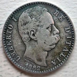 2 Livre 1882 König Umberto I Vereinigte D'Italia - Picture 1 of 2