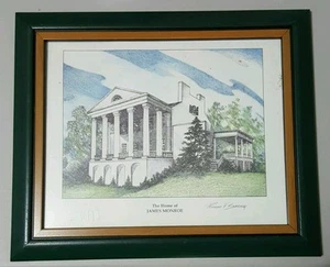 The Home of James Monroe signierte Lithographie mit internationalem Archivsiegel  - Bild 1 von 1