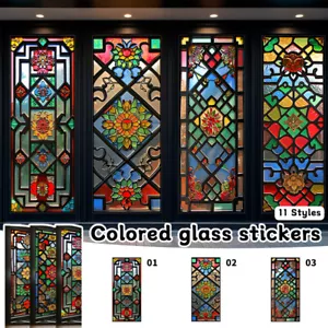 Adesivo vetro colorato stampato chiesa retrò adesivo posteriore cling decorazioni bagno - Foto 1 di 28