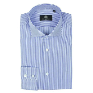* NWT Circle of Gentlemen Anthony Striped Shirt Blue White striped 15.5 17.5 