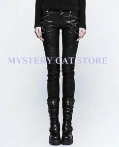 Nuevos Pantalones Ajustados PUNK RAVE Heavy Metal Rock Cuero Gótico K297 STOCK AUSTRALIANO - Imagen 1 de 12