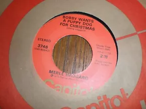 Merle Haggard 45 Bobby Wants A Puppy Dog For Christmas CAPITOL - Picture 1 of 1