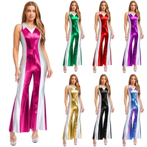 Pagliaccetti donna pantaloni body rave tuta fondo a campana clubwear abiti adulti - Foto 1 di 90