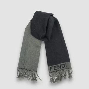 Vintage Fendi Wool Scarf Classic Fringe Winter Warmer Christmas Neck Scarves - Picture 1 of 5