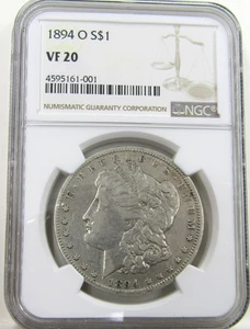 1894 O Morgan VF Silver Dollar $1 NGC NGC Better Date - Picture 1 of 3