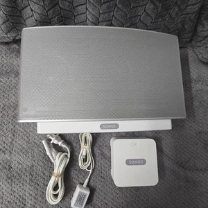 Sonos Play:5 Wireless Smart Speaker White w/ Bridge Connector - Picture 1 of 7