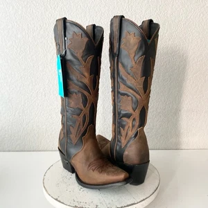 Lane Jolene Damen Cowboystiefel Größe 7 schwarz braun Western Cowgirl halbhoch - Bild 1 von 11
