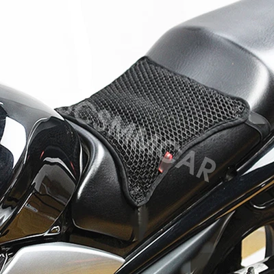 Black Motorcycle Cool Seat Cover 3D Mesh FabricCushion Heat Sun Insulation Pad - Изображение 1 из 4