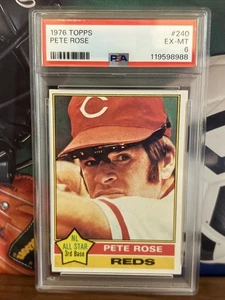 1976 Topps Set-Break #240 Pete Rose PSA 6 NM New Case Reds - Bild 1 von 2