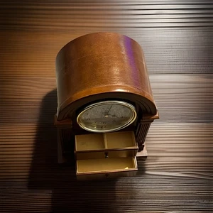 Vintage Bulova Quarzuhr Holz 2 Schubladen Schmuckkästchen 11" - Bild 1 von 6
