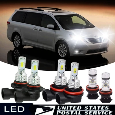 Kit de faros antiniebla de haz alto bajo LED para Toyota Sienna 2011 2012-2020 Foto 1 de 4