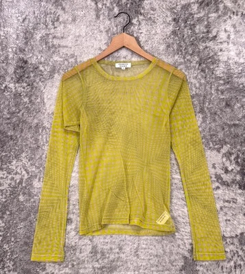 Frankies Bikinis Mesh Top Medium Womens Green Coverup Long Sleeve - Image 1 of 4