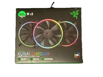 Razer Kunai Chroma 140mm RGB Hydraulic Case Fans 3-Pack – Brand New - Image 1 of 4