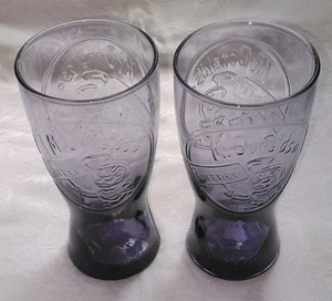 Set of 2 McDonald's Purple Tinted Drinking Glass Retro Series 1955 - Picture 1 of 7