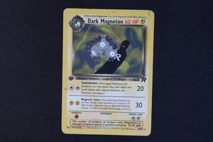 Dark Magneton 1st Edition 28/82 Non Holo Pokemon Card Team Rocket Heavy Play - Picture 1 of 2
