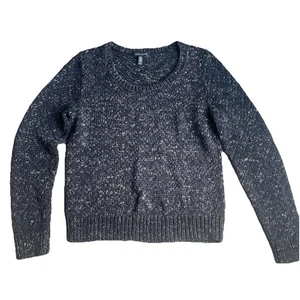 Eileen Fisher Marled Sweater Medium Charcoal Gray Short Minimalist Capsule - Picture 1 of 5