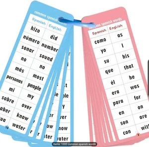 1000 Common Spanish Words Flashcards English Spanish Learning Aid Homeschooling - Picture 1 of 3
