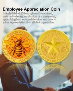 Moneda de trabajo en equipo excelencia motivación premio agradecimiento regalos para personal compañero de trabajo - Imagen 1 de 22
