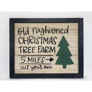 Christmas Tree Sign Farm Wood Wall Hanging Home Decor 10.5" Holidays - Picture 1 of 8