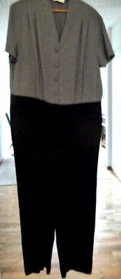 Mode von Ulla Popken Damen Jumpsuit Einteiler Schwarz   / Grau Gr. 46  NEU - Bild 1 von 4