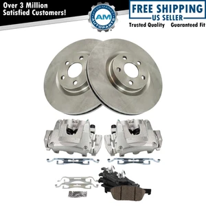 Front Brake Calipers Ceramic Pads & Rotors Fits 2015-2018 Ford Edge - Picture 1 of 12