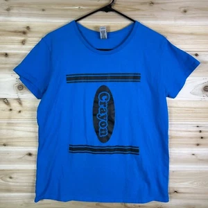 Crayon T-Shirt Kids Large Blue Crayon Unisex Short Sleeve Gildan Shirt - Picture 1 of 6