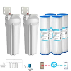 Paquete de 2 carcasas filtro de agua para toda la casa y filtración de sedimentos plisados 4p 10"" x 2.5 - Imagen 1 de 17