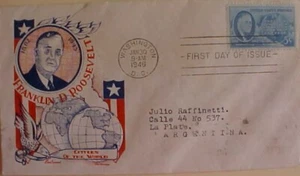 US FDC KNAPP CACHET 1946 ROOSEVELT 5 CENTS - Picture 1 of 1