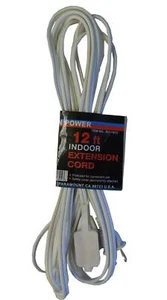 12' Extension Cord, 16 Gauge 2 Wire, With 3 Outlet Power Tap - Picture 1 of 1