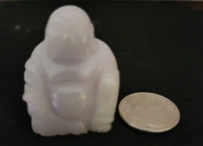 老式白色玉快乐佛像 1.5 英寸雕像和日常发货 — 第 1/4 张图片