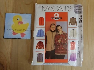 McCalls P342 Y JACKETS AND VESTS Men Women Size S-M-L Sewing Pattern 8 Looks - Picture 1 of 5